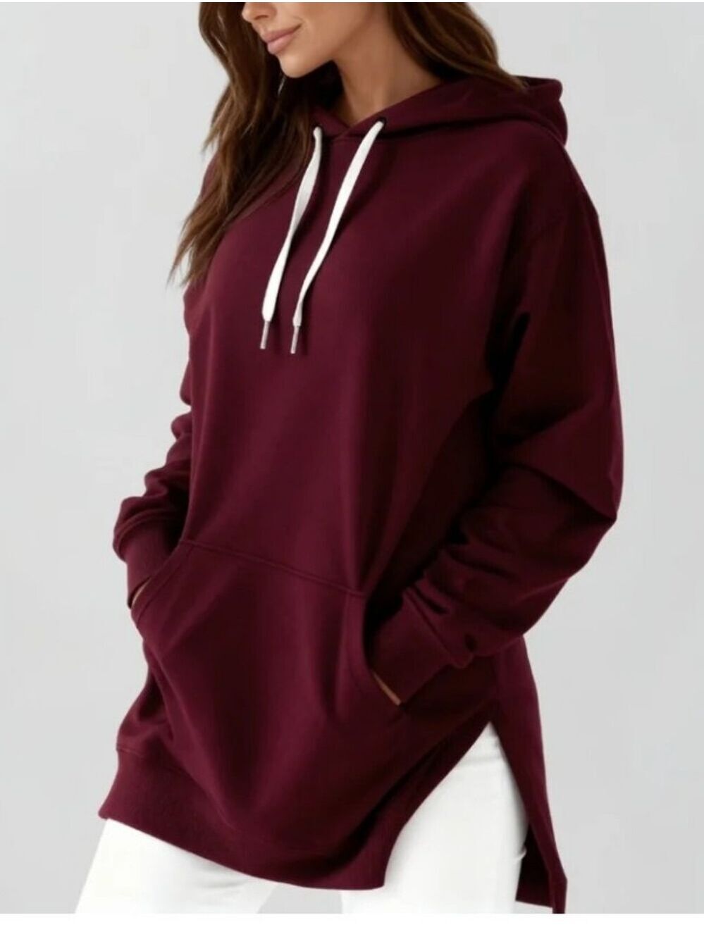The Warmy Oversized Hoodie Dress Burgundy Various Sizes NIB